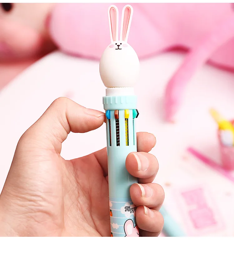 10pcs Cute Rabbit Ballpoint Pen Creative Fairy Tales Colors By Bullet Student Stationery
