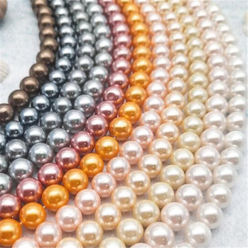 AA+ Natural Sea Shell Pearl Round Beads Real shells For Jewellery Making Necklace Making Diy Bracelet Jewelry 4-12mm 15Inch V1