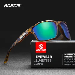 KDEAM Outdoor Lifestyles Men's Sunglasses Polarized Square 2.56 Inch Lens Large Size Sun Glasses Men Fishing Goggles KD0940