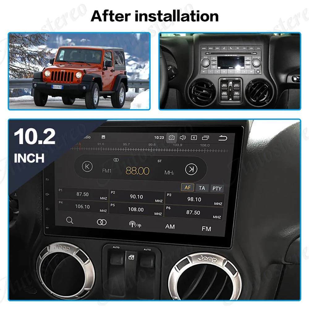 Android 10.0 64GB Car Navigation For Jeep grand wrangler 2011-2016 Car Tracker GPS DVD Player DSP Tape Recorder Head Unit