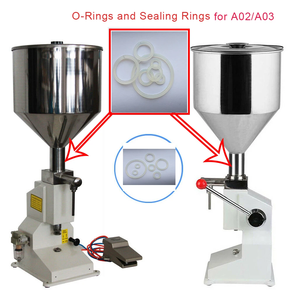O-Rings and Sealing Rings for A03 /A02 Manual Paste Filling Machine Accessories Sealing Parts for Silicone Material