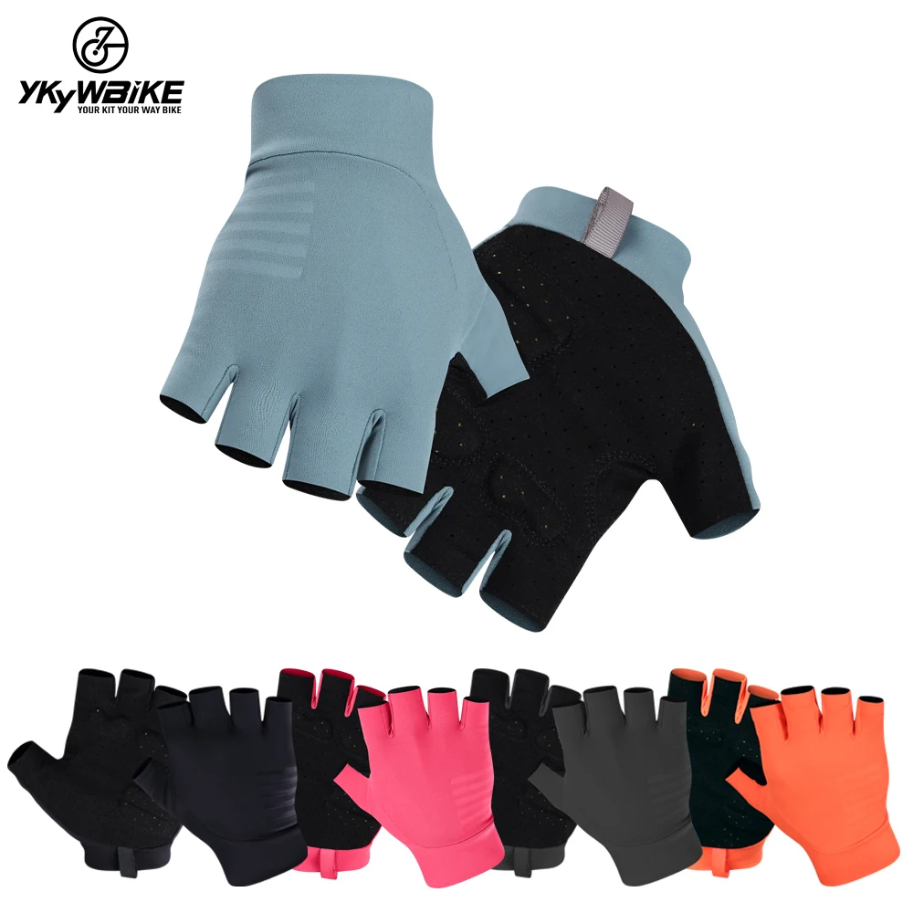 YKYWBIKE Cycling Gloves Half Finger Mens Women\'s Summer Sports Shockproof Sports Gloves MTB Bike Light Soft  Bicycle Glove