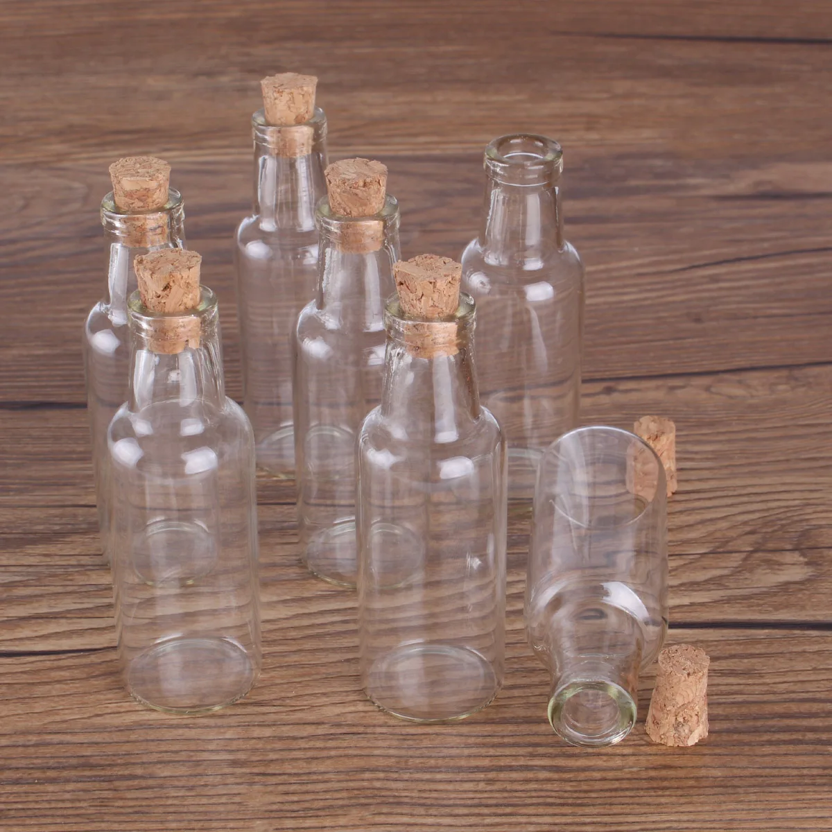 10pcs 15ml 24*70*8mm Glass Vials with Cork Lids Spice Jars Message Bottles Potion bottles Bottles Glass for Wedding party