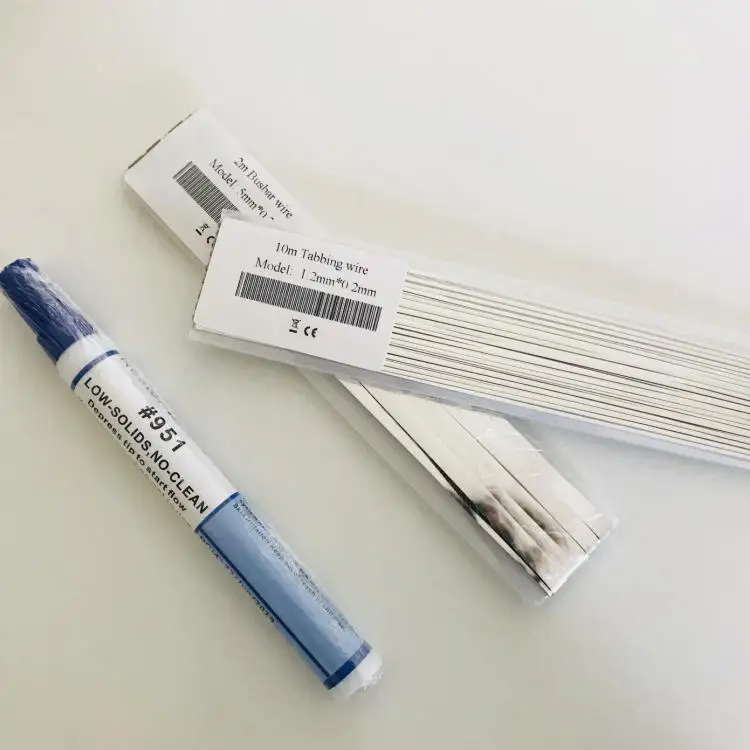 Célula solar Tabbing Wire, Bus Bar Copper Wire, Rosin Flux Pen Ribbion de solda, Fios elétricos para painel solar DIY