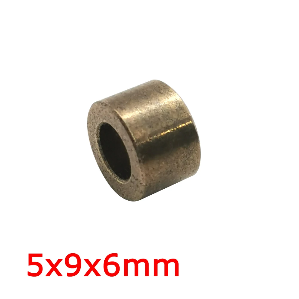 5x9x6mm Slide 5mm Pin Shaft Spindle Brass Bearing Small 9mm Copper Iron Alloy Sleeve Bush Oil Sintered Bronze Bushing