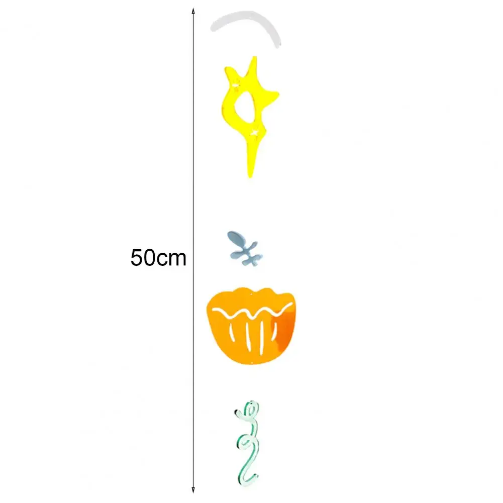 1PCS Acrylic Nordic Style Wind Chime Flower Print Adorable Multi-Color Geometric Hanging Decorations for Home Window Decorating
