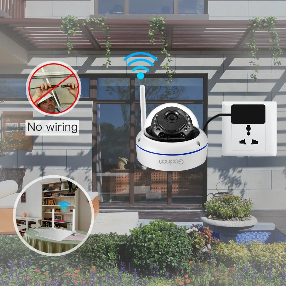 Gadinan Wifi IP Camera 1080P Motion Detection Wireless Security Outdoor Waterproof Night Vision CCTV Camera Video Surveillance