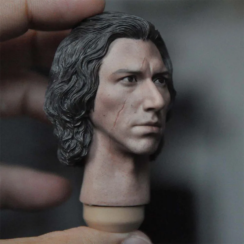 1/6 Kylo Ren Adam Douglas Driver Head Sculpt PVC Male Soldier Head Carving Model Fit 12 inch Action Figure Body