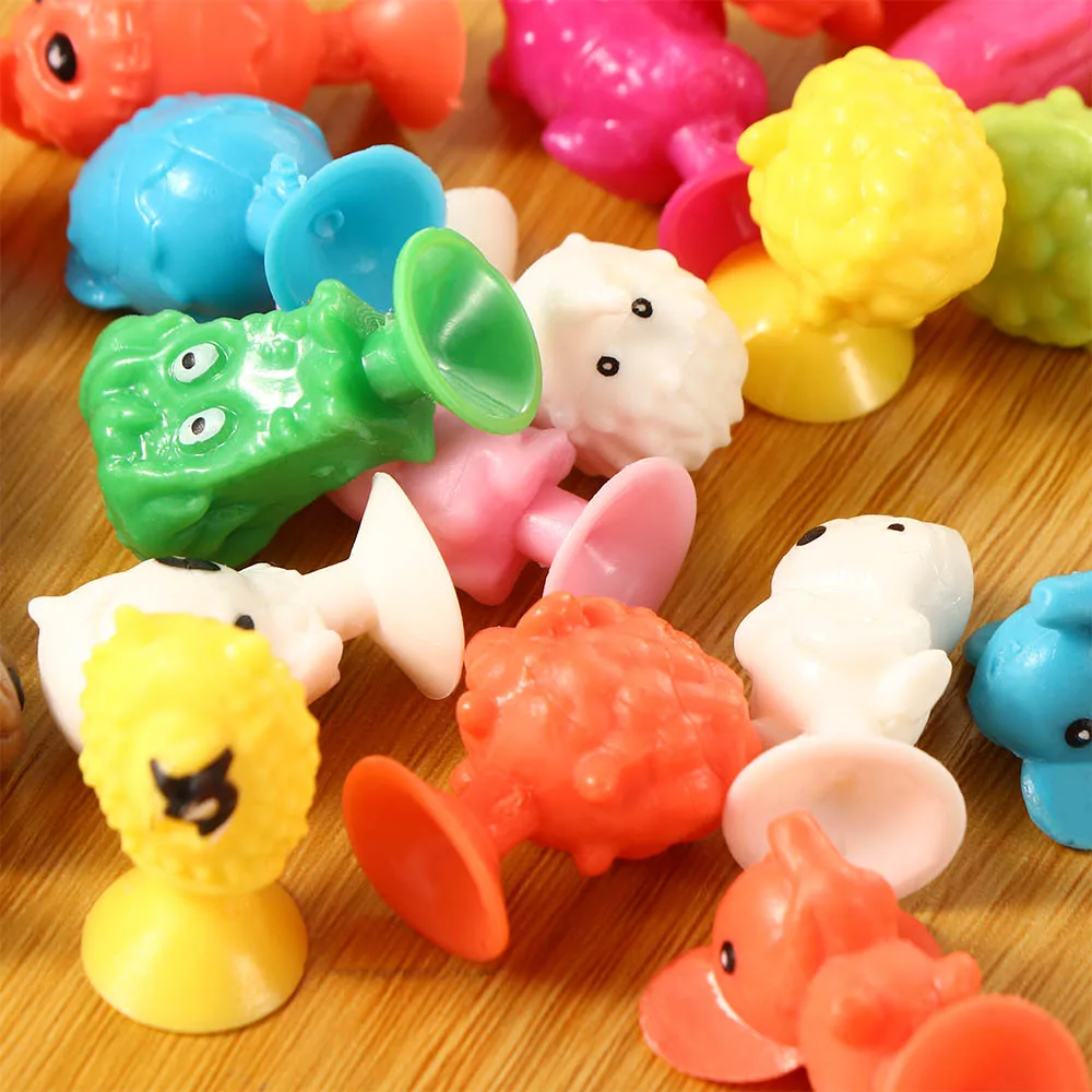 20Pcs/lot Mini Monster Sucker Capsule Model Little Cartoon Anime Animal Action Figures Mini Doll Suction Cup Toys for Children