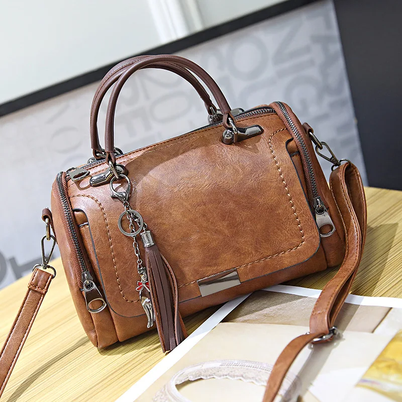 

Finest Quality Leather Shoulder Bag for Momen Retro Style Top Handle Handbag Luxury Crossbody Bag Ladies Party Purses Bag Bag