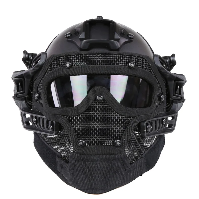 Tactical Helmet with Mask Airsoft Helmet Paintball Full Face Protective Mask Helmet for CS War Game Sports Military Helmets