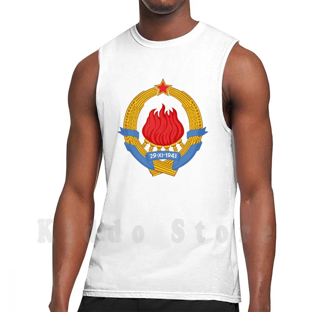 Ex Yugoslavia-Jugoslavija Emblem Tank Tops Vest 100% Cotton Tito Josip Broz Tito Josip Broz Marshal Marsal Yugoslavia