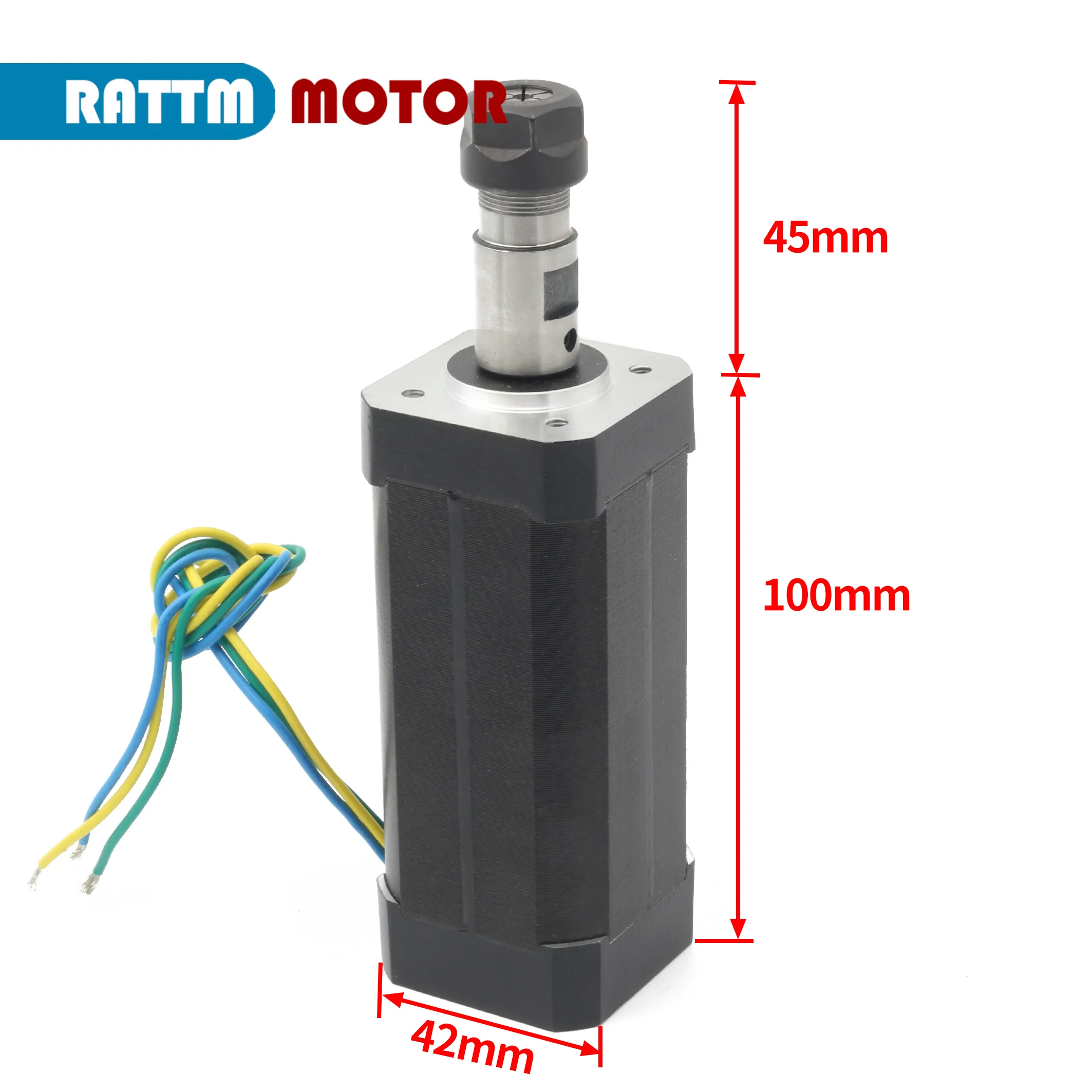 RATTM 104W 24VDC Motor Air cooled Brushless Spindle Motor ER11 +NBD200 Brushless Driver Without Hall for CNC Engraver Machine