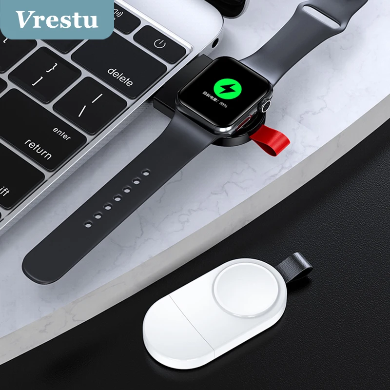 Mini USB Portable Wireless Charger for Apple iWatch 1/2/3/4/5/6 SE Fast Charging Dock Magnetic Suction Smart Watch Charging Base