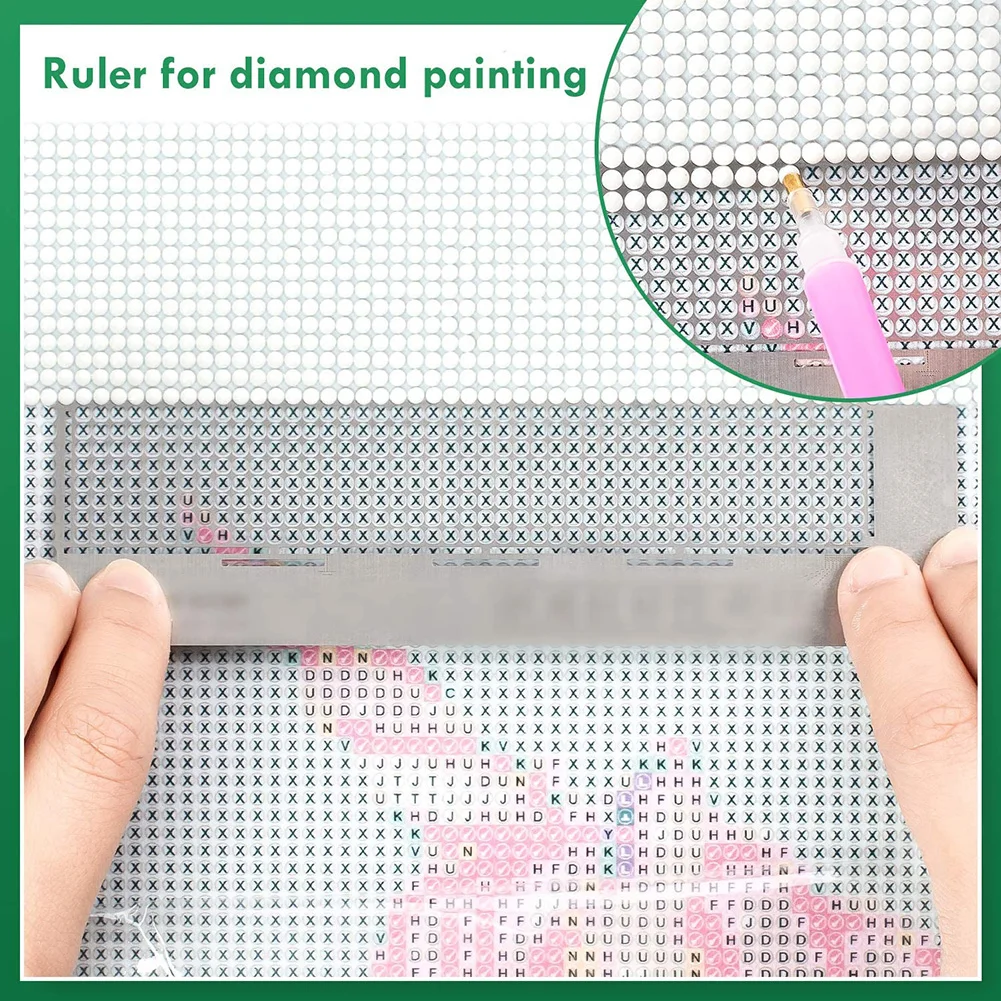 Square Painting Tool Ruler Stainless Steel DIY Drawing Ruler Blank Grids For Full Partial Drill 5D Diamond Painting Accessories