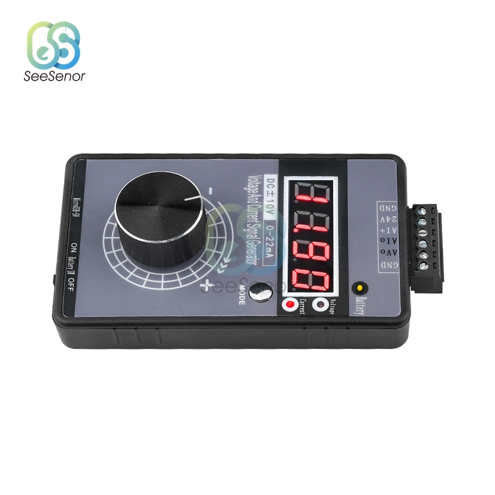 Handheld Digital Voltage Current Signal Generator 4-20mA 0-22mA Current Transmitter -10V to 10V Positive Negative Voltage Output