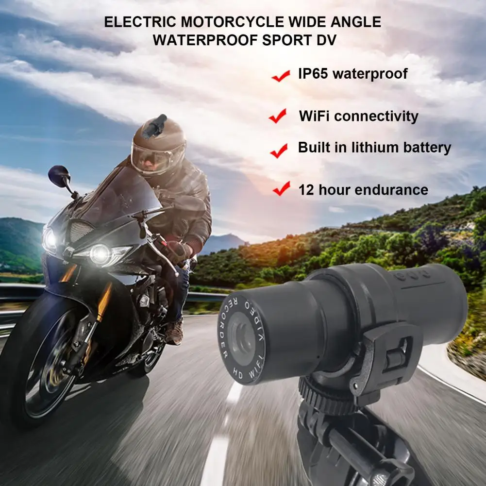 

Recording Camera 120 Degree Wide Angle Wide Application Portable 1080P HD-compatible IP65 Camcorder for Motorcycle