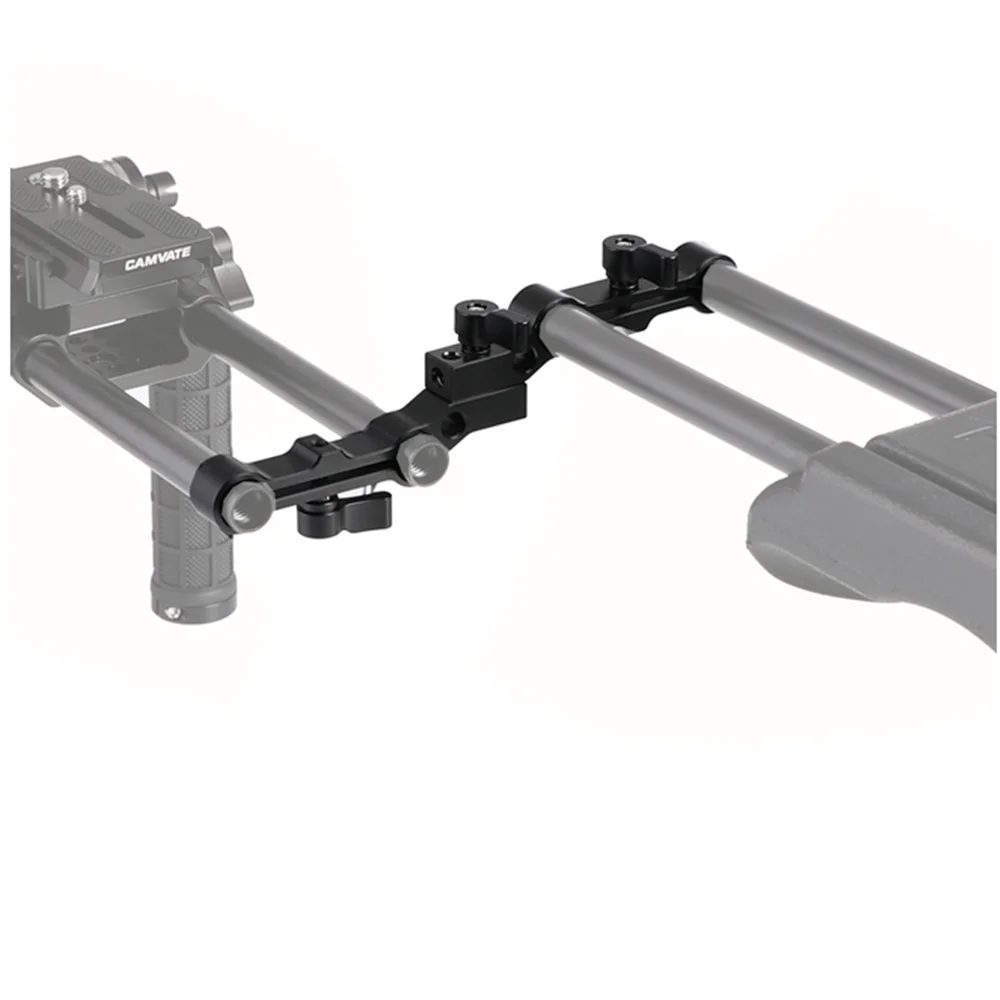 CAMVATE Dual-Port 15Mm Rod Clamp Railblock อะแดปเตอร์ชุดคู่90/180องศาปรับได้สำหรับกล้อง DSLR Mount rig