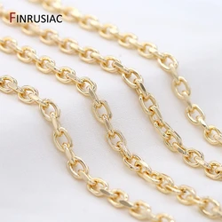 14K Real Gold Plated Brass Metal Thick Cable Chain For Jewelry Making, Handmade DIY Bracelet Necklace Components