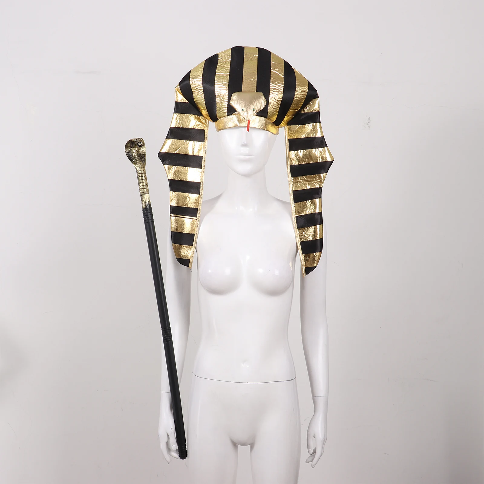 Ägyptischen Pharaos Priest Kostüm Zubehör Erwachsene Cleopatra Königin Gürtel Kragen Cane Hut Set Frauen Männer Cosplay Ägypten König Kleidung