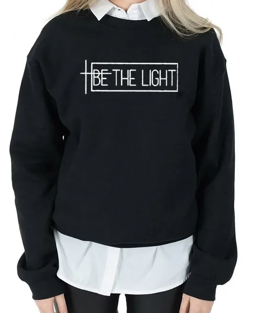 BE THE LIGHT Hoodies Female Long Sleeve Tops Pullover Clothes Woman Autumn Winter Sweatshirts