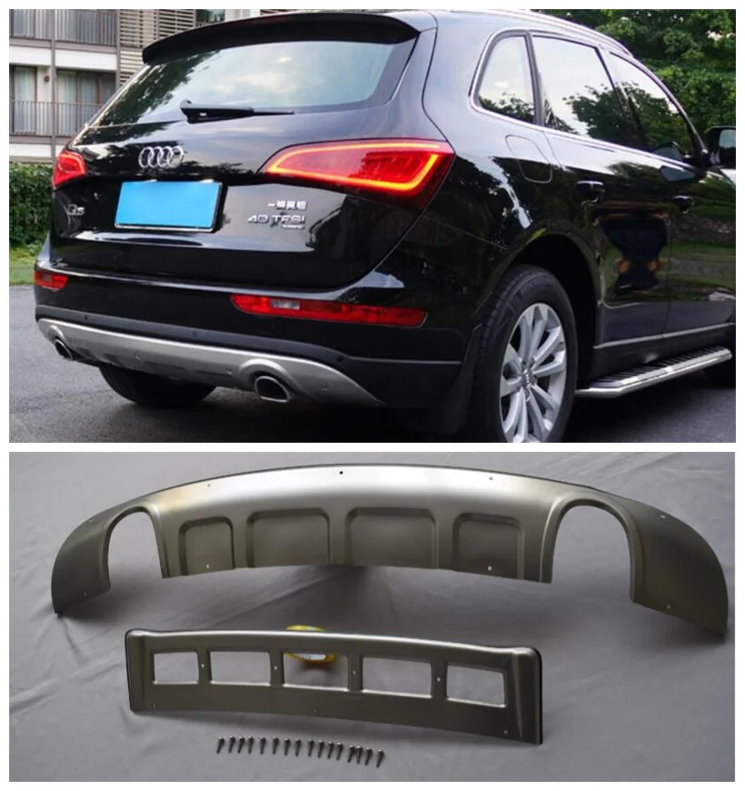 For Audi Q5 2009 2010 2011 2012 2013 2014 2015 2016 Stainless steel Car Front and Rear Bumper Protector Guard Plate