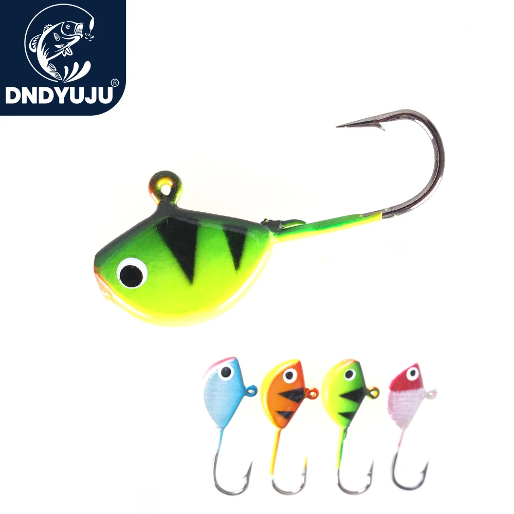 DNDYUJU 4pcs/lot Winter Fishing Lure Ice Fishing Jig Bait 2.5cm 2.3g Mini Metal Fish Lead Head Hook Bait Fishing Tackle