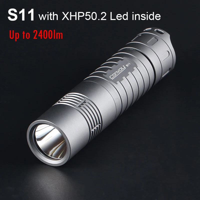 Convoy Flashlight S11 with Cree XHP50.2 2400lm LED 26650/18650 Lanterna Torch Flash Light Camping Working Lamp Portable Light