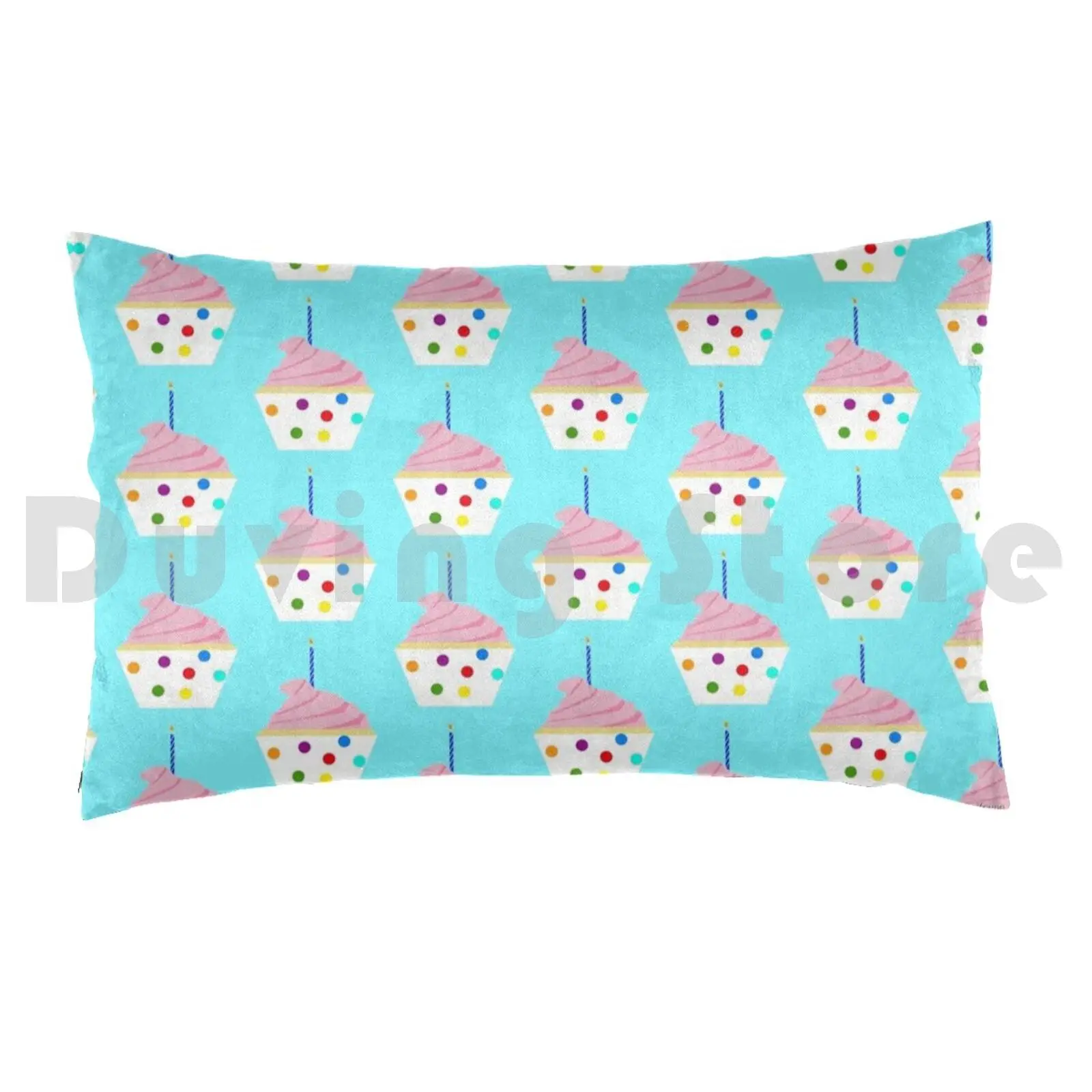 B-Day Cupcacke Pillow Case Printed 35x50 Party Birthday Cake Food Sweets Yum Yummy Happy Fun Playful