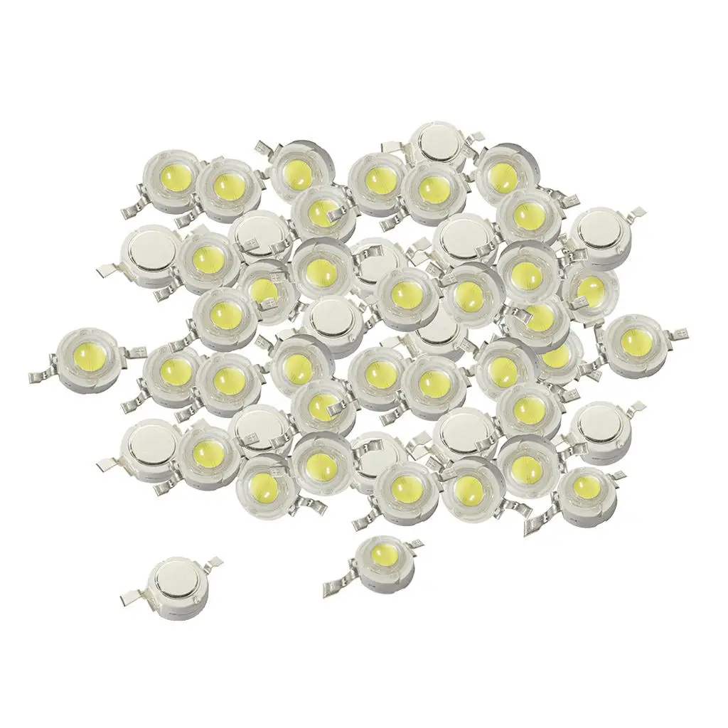 50 Pieces 1W High Power SMD LED COB Chip Lights Beads White LED Diode