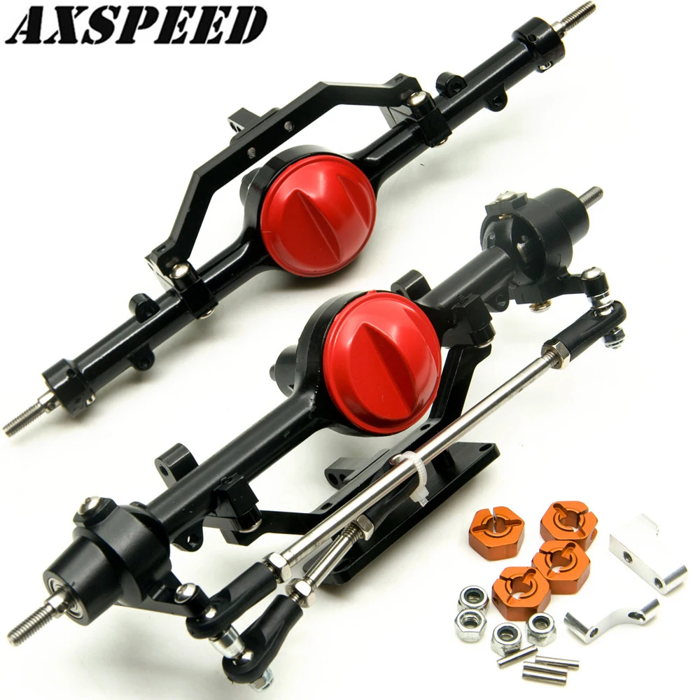 AXSPEED RC Car Front Rear Axle Aluminum Complete Axle #ARB with Screws for 1/10 Axial SCX10 D90 D110 Upgrade Parts