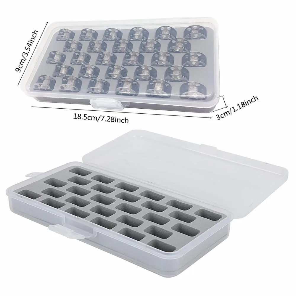 Transparent Bobbin Storage Box for Organizing Supplies