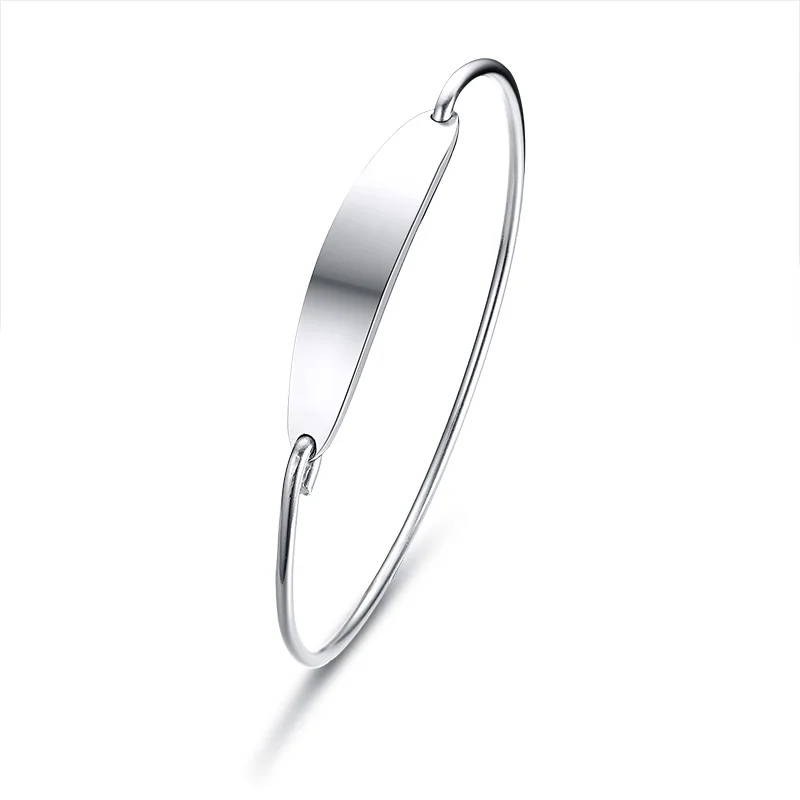 Stainless Steel Curved Brand Glossy Bracelet For Women Cuff Bangles Women Jewelry Stainless Steel Bangle Gifts pulseras hombre