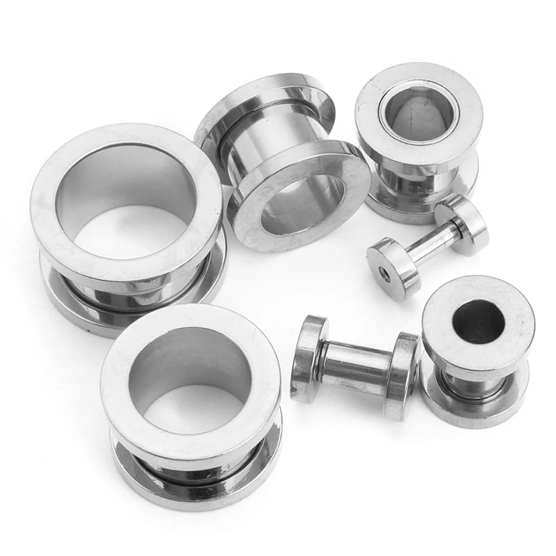 36PCS Stainless Steel Tunnels Tip Cone And Single Horn Ear Expansion Flesh Tunnel Ear Stretcher Piercing Tragus Ear Plugs