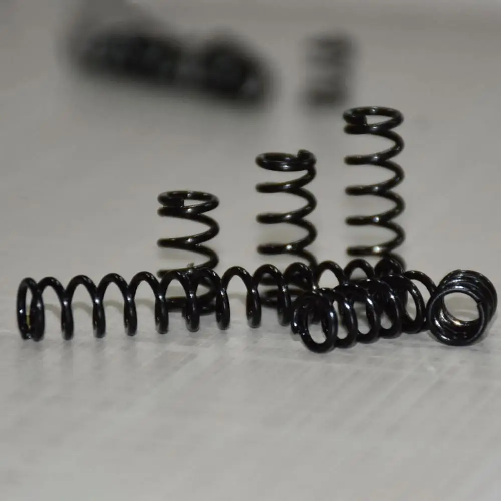 5PCS Tinggi Elastis Menghitam Musim Semi Baja Mangan Tekanan Musim Semi Kawat Dia 1.2Mm Diameter Luar 8-20Mm panjang 10-50Mm