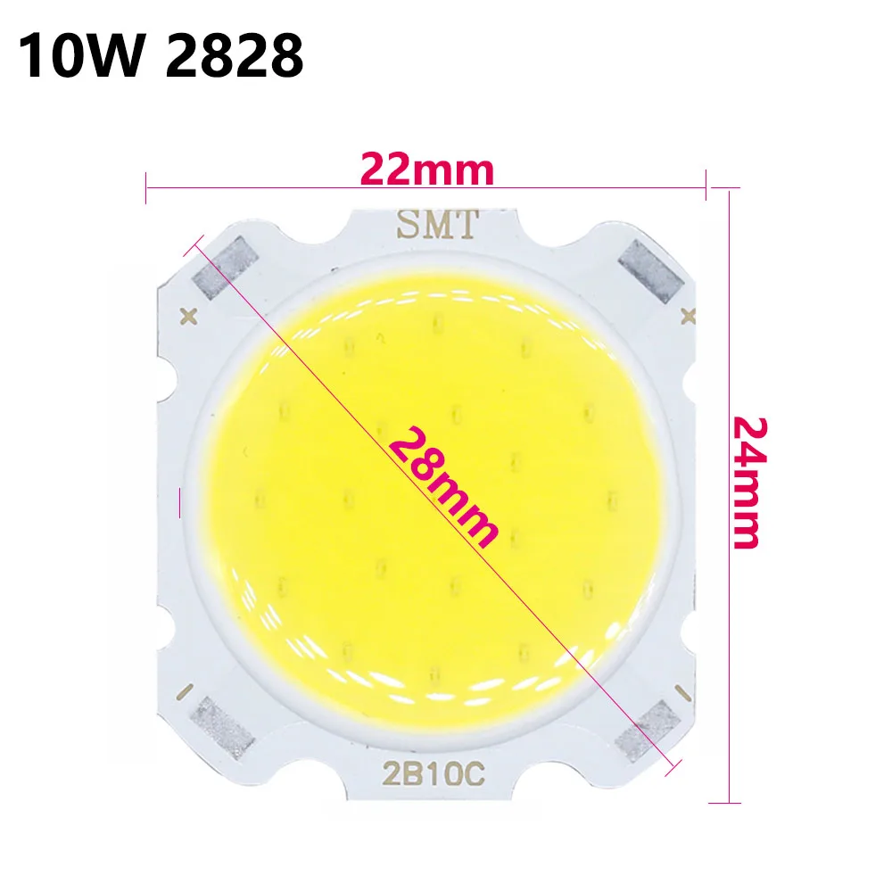 10 Uds. Por lote 3W/5W/7W/10W cuentas de luz LED COB de alta potencia 24MM lámpara LED cuenta bombilla LED Chip punto de luz Downlight lámparas de
