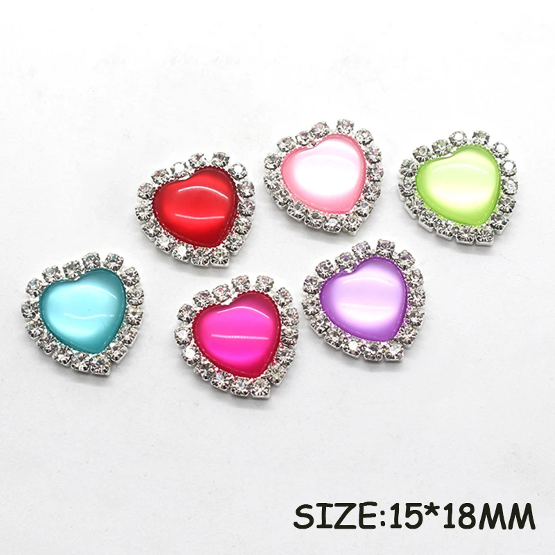 2020 ZMASEY New Fashion10Pcs/Lot 18mm Heart Beautiful Buttons Metal Silver Handwork Festive Party Warm and Romantic Love Decor