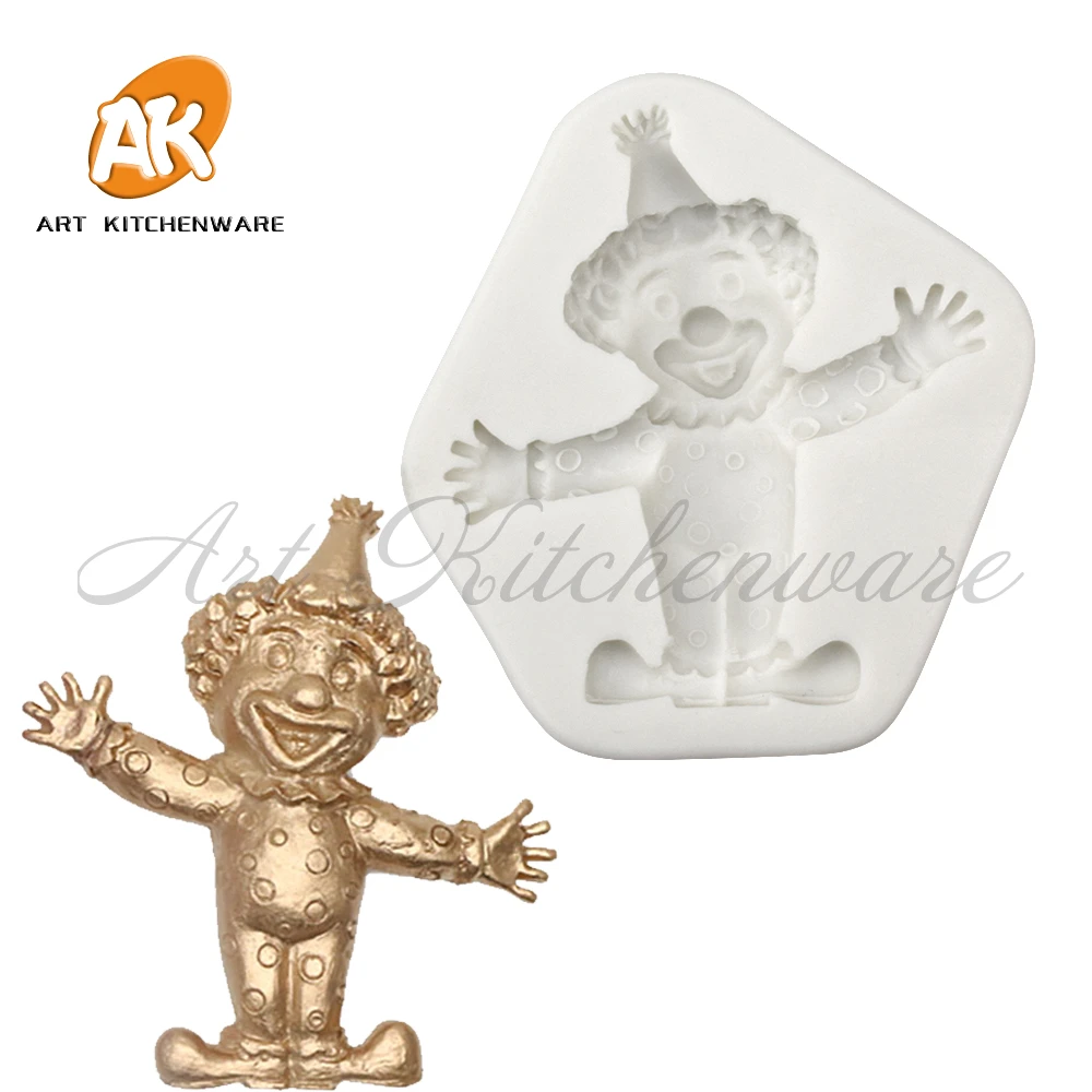 3D Circus Smile Clown Design Silicone Mold Chocolate Fondant Gumpaste Mould DIY Soap Candle Moulds Cake Decorating Tool Bakeware