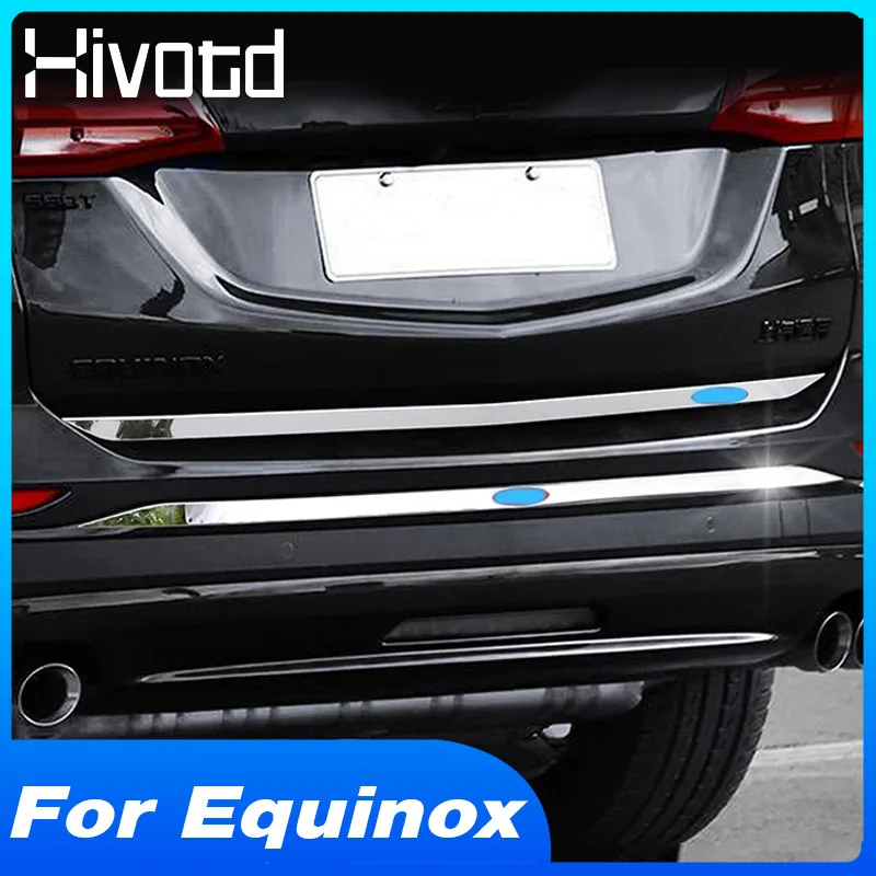 Tailgate Trim Rear Bumper Trim Exterior Parts Trunk Garnish Mouldings Strip Car Accessories For Chevrolet Equinox 2017 2019 2021