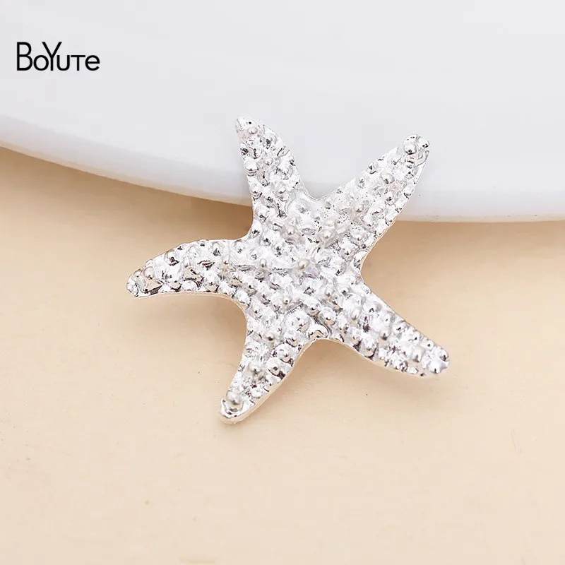 BoYuTe (50 Pieces/Lot) Metal Alloy 18MM Small Starfish Materials Vintage Style Diy Hand Made Jewelry Accessories Wholesale