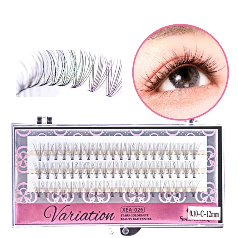 0.1mm C Curl Fake Lashes 10D Premade Fan Cluster Volume Eyelashes Individual Lashes Natural Soft Faux Mink Lash Extension Tool