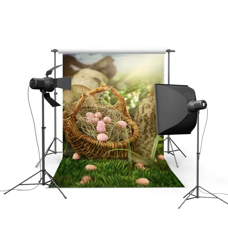 Old basket Easter egg photo background natural  portrait kid photography backdrop of photographer studio props fotografia GE-103