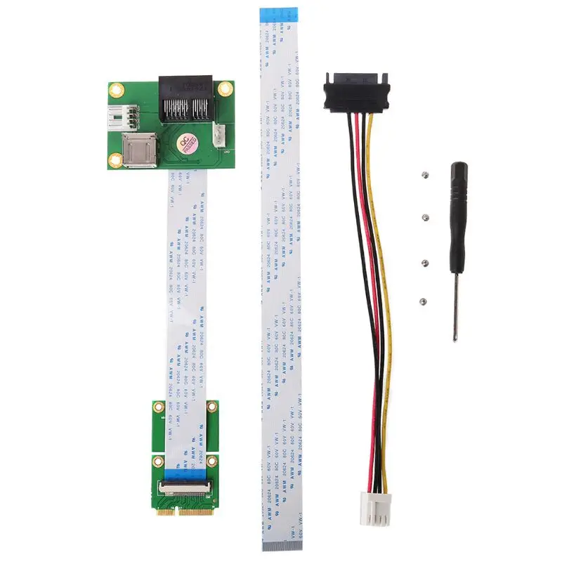 

Mini PCIE to PCI-E Express X1+USB Riser Card with FFC Cable High Speed DIY 90 Degree Slot