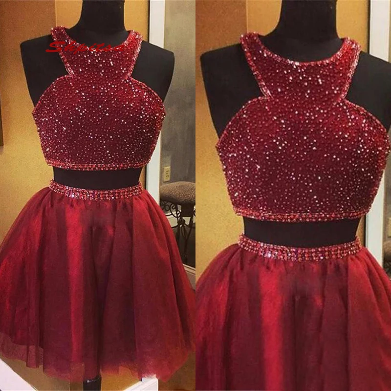 Little Short Homecoming Dresses Plus Size Two 2 Piece 8th Grade Prom Dresses Junior High Cute Cocktail Formal Dresses