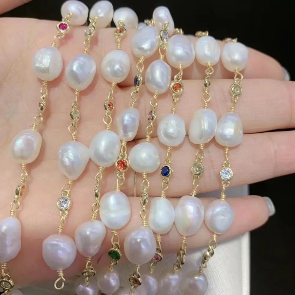 WT-RBC140 Newest Natural Freshwater Pearl Rosary Chain Fashion Hot Beads Accessories For Women Jewelry Findings