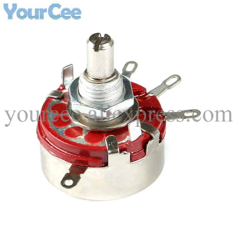 2pcs/1pc WTH118 2W 1A Potentiometer 1K 4.7K 10K 47K 100K 220k 330K 470K 1M ohm Round Rotary Shaft Resistor Resistance  WTH118-1A