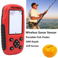 Display Portable fish finder Wireless Sonar Sensor sounder Alarm Fish finder 50m Depth 200M Support For Fishing Bait Boat  Toys