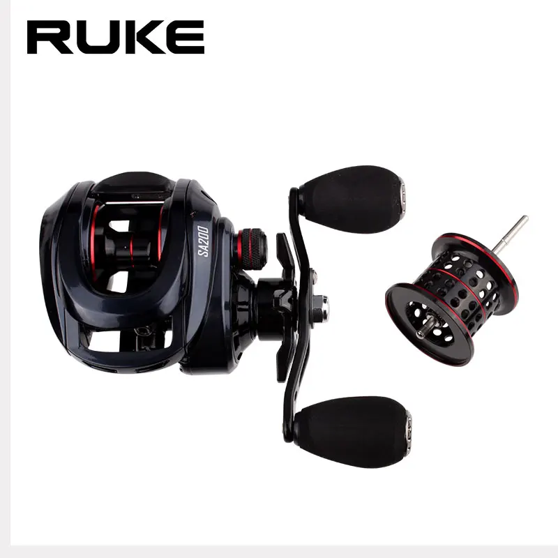 RUKE New Double Spool Casting Reel  Open Side Cover  210 g 6+1 Bearings Discharge 8 kg Speed Ratio 8.0:1 Free Shipping