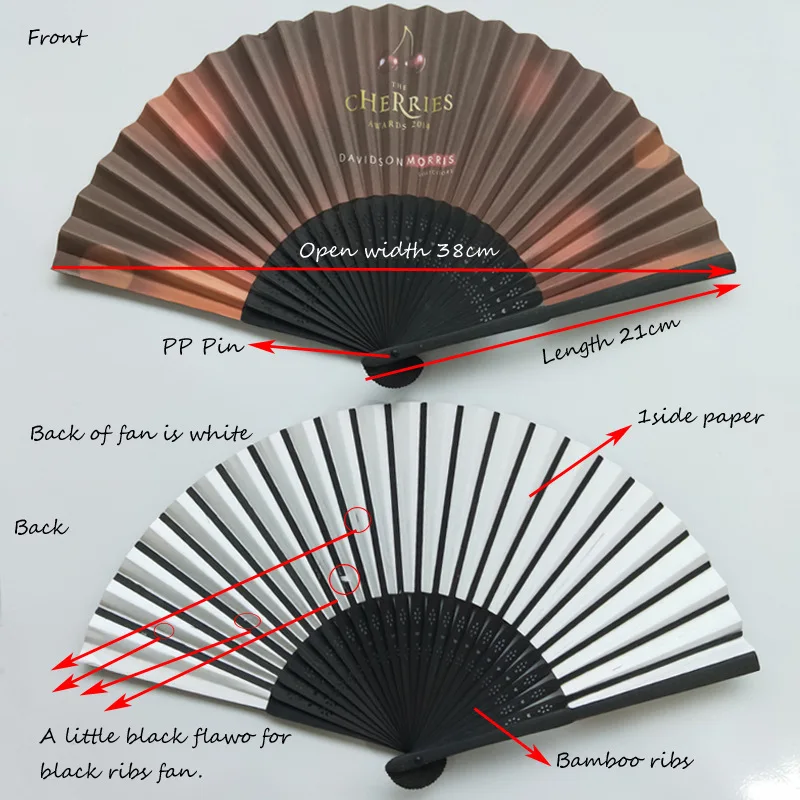 100pcs Personalized Printing Folding Hand Ladies Paper Fan Fold Vintage Fans Wedding Gift Customized Engagement Party Favor