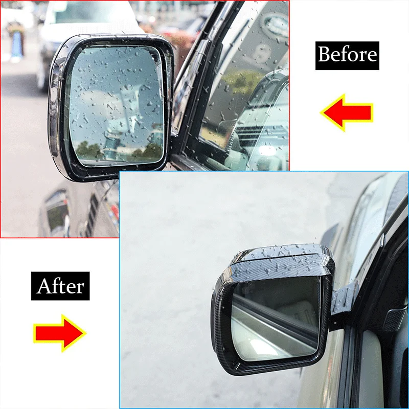 

2Pcs ABS carbon fiber For 2020-2024 Land Rover Defender 90 110 car exterior rearview mirror rain eyebrow frame sticker parts